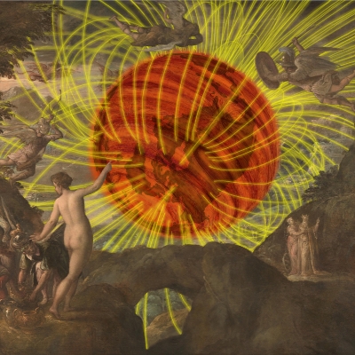 Magnetic field lines induced by a rotating fluid, cherubs, archangels, and Valkyrie